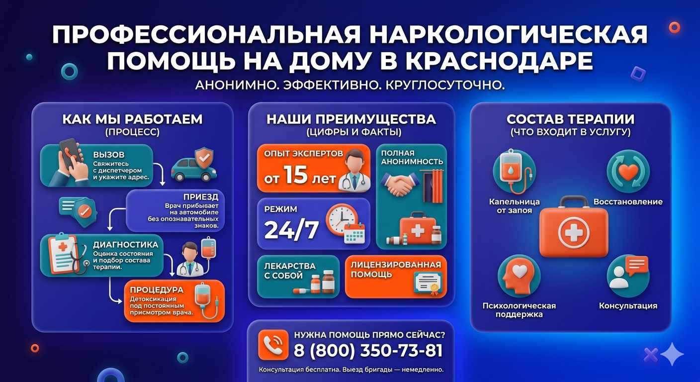 Инфографика о принципах лечения алкоголизма на дому в Меленках: этапы вызова нарколога, преимущества анонимной детоксикации и состав медицинской помощи.
